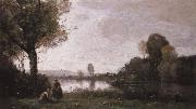 camille corot, Seine Landscape near Chatou